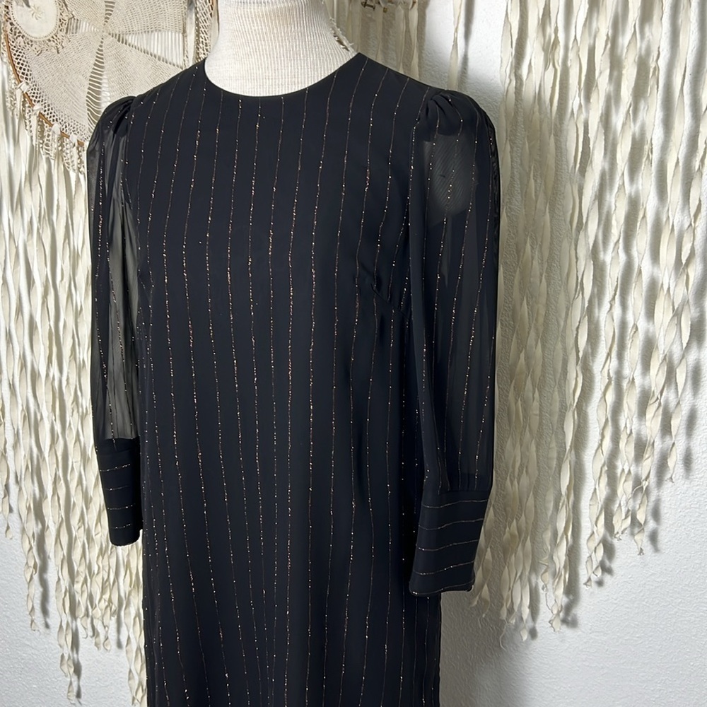 Allen Schwartz Nwt Black And Rose Gold Pinstripe Size Small — image 6 of 8